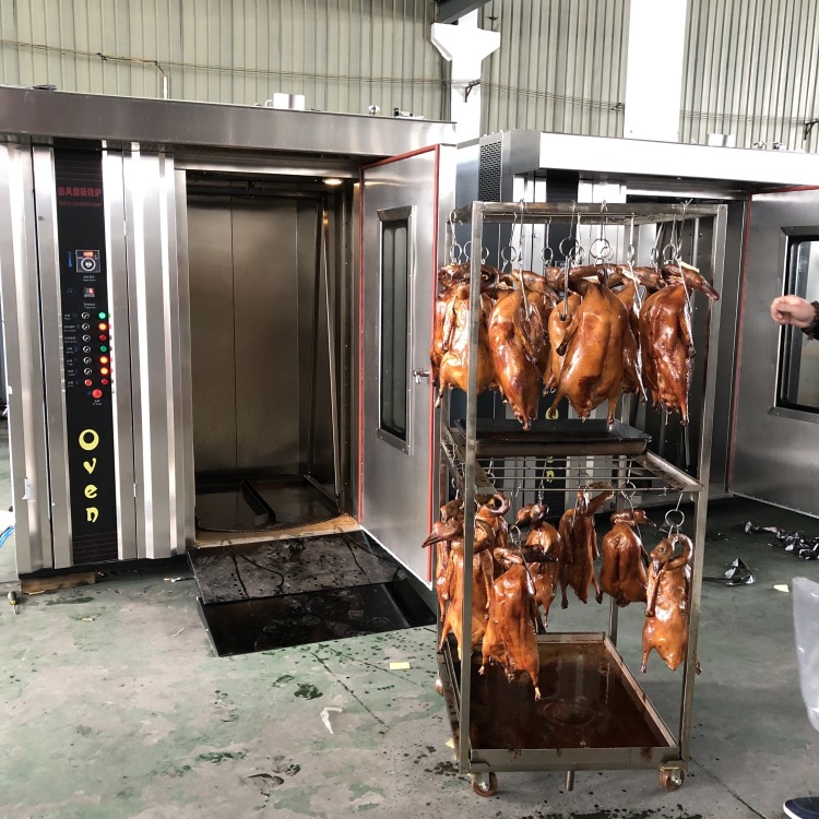 商用冒烤鸭炉 热风循环烤鸡炉 单双车架旋转烤肉炉工业烤禽箱工厂