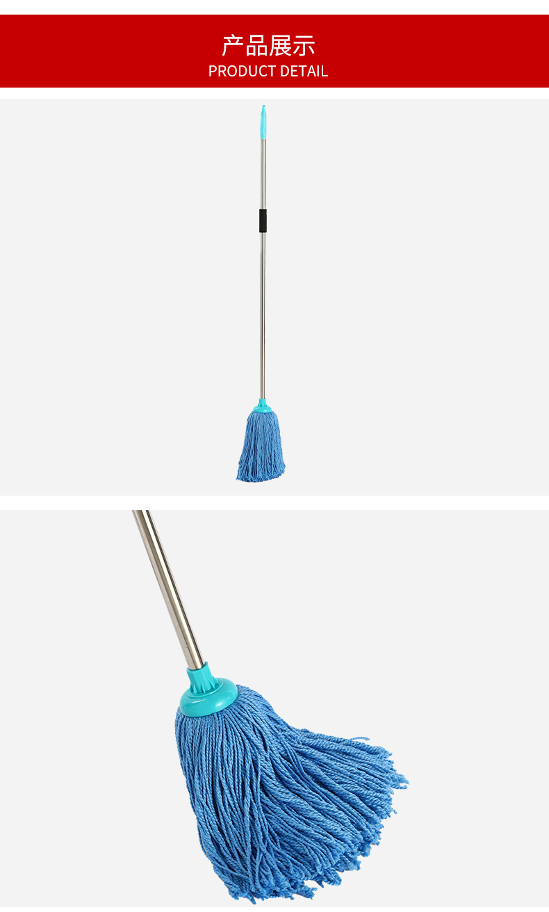 2019新款超细纤维拖把 家用瓷砖清洁圆拖布 加厚棉线圆头拖把批发