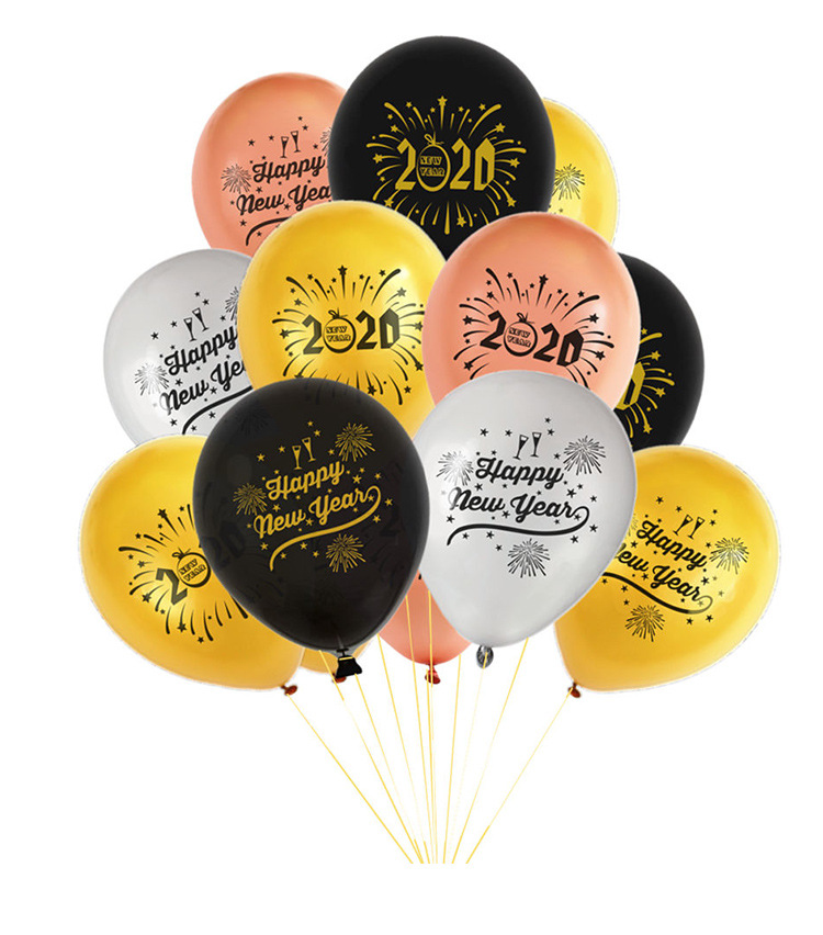 新款2020数字乳胶气球 happy new year新年圣诞元旦节日气球装饰