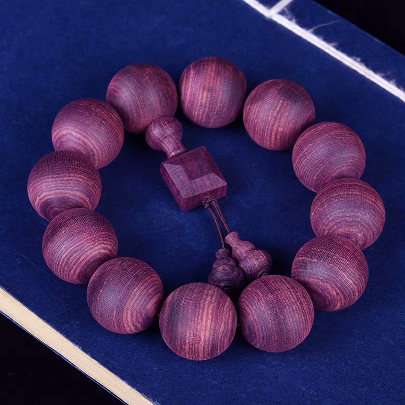 紫油梨紫花梨佛珠手串印度花梨佛珠手链男女媲美海黄海南黄花梨