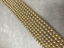 批发贝珠 贝壳珠 贝宝珠黄色散珠2~16mm圆珠散珠 DIY饰品配件材料