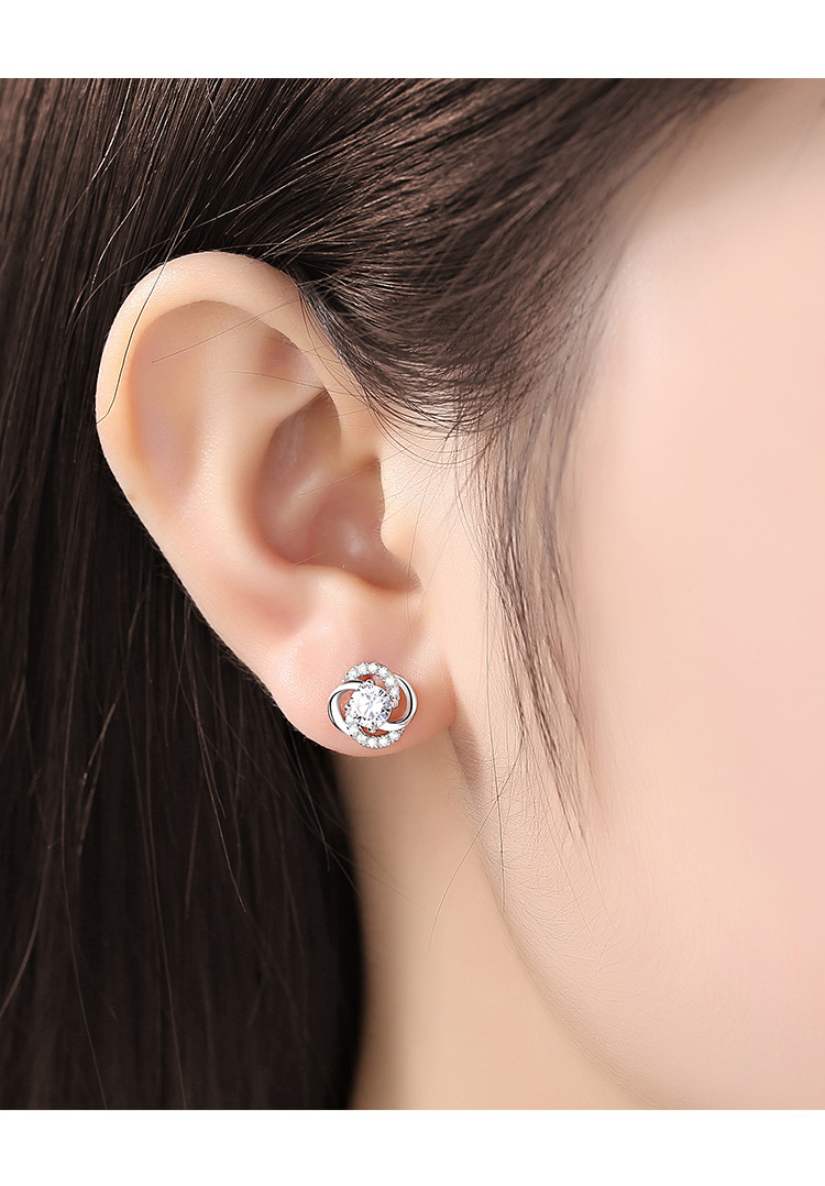 925纯银四叶草耳钉耳环女士日韩简约学生森系个性耳饰品 厂家直销