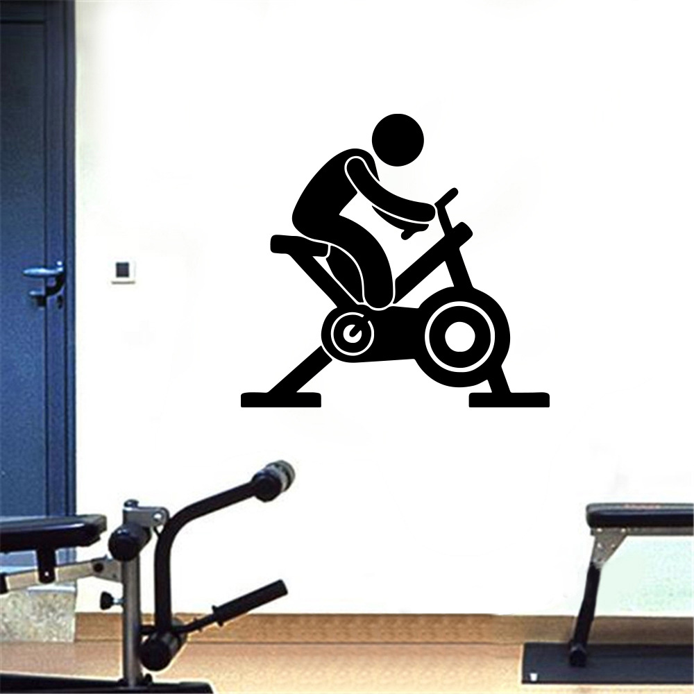 健身系列骑动感单车运动墙贴客厅卧室沙发背景墙批发js426