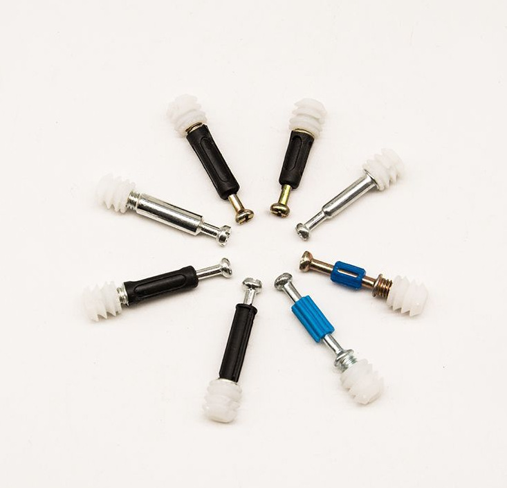 40带介包塑黑杆 三合一连接扣件 包塑三合一连接螺杆