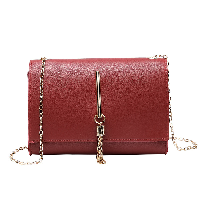 Chain Small Square Bag 2022 Japanese and Korean Tassel Pendant Shoulder Bag Women's Bag Fashionable Elegant Mini Crossbody Cell Phone Small Bag