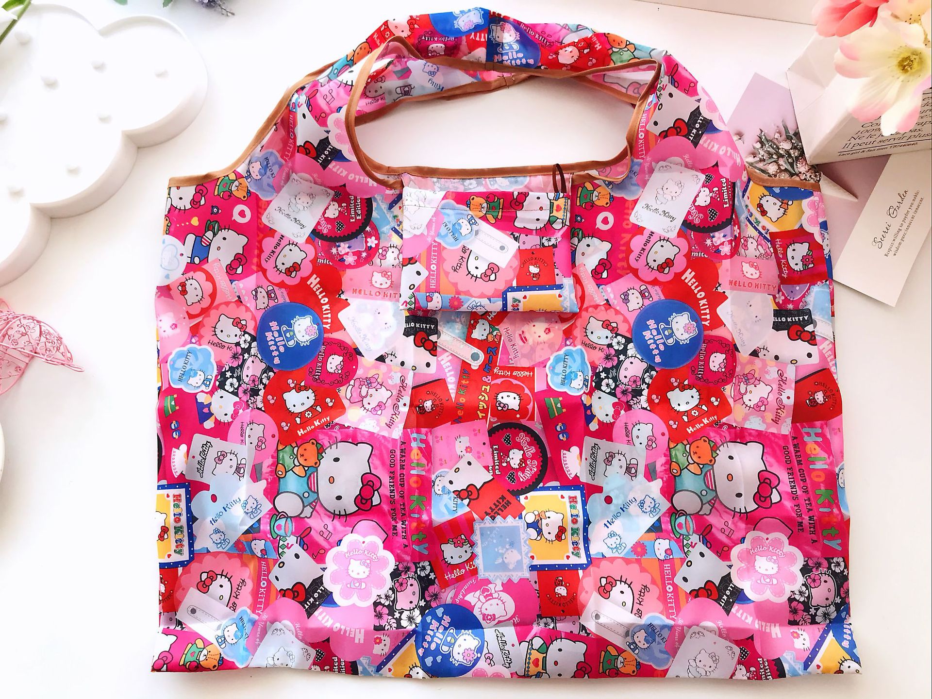 New Cartoon Baker Duck Sesame Street Twin Star Melody Hand Eco-friendly Bag Folding Shopping Bag Travel Bag Large