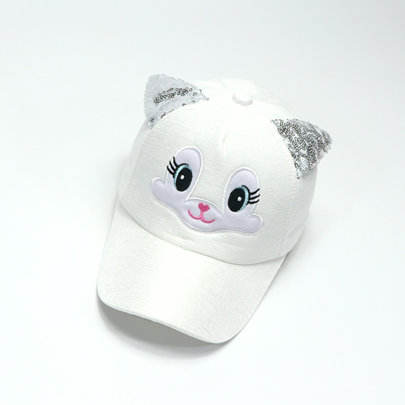 Cross-Border Children's Hat Sequined Big Eyes Embroidered Baseball Cap Korean Style 3-7 Years Old Male and Female Baby Sun-Poof Peaked Cap