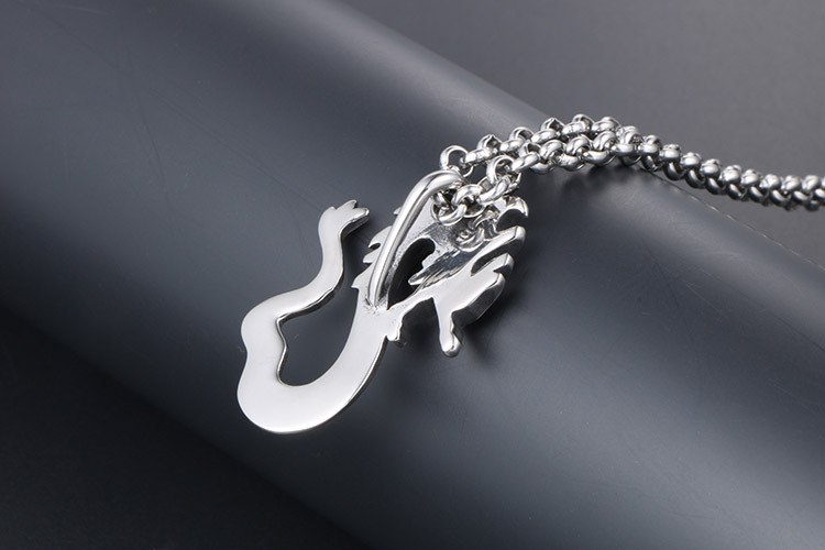 龙形吊坠男士项链韩版时尚个性钛钢项坠饰品 潮男夜店配饰潮sp279