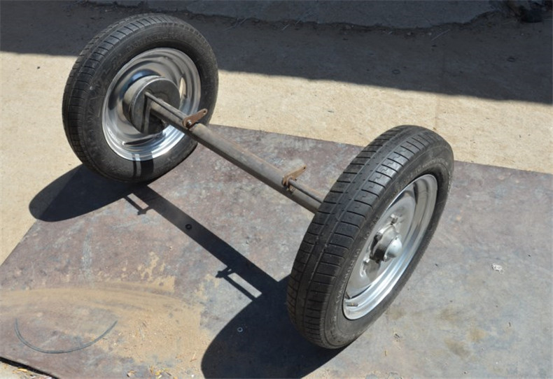 厂家直销600-16成套轮子车轱辘工地施工拖车轮农机拖斗带刹车配套