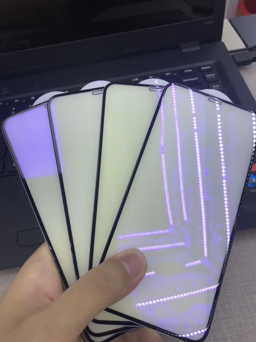 适用 华为p30 lite 滴胶大弧纯白底板 全胶钢化膜 全屏覆盖玻璃膜