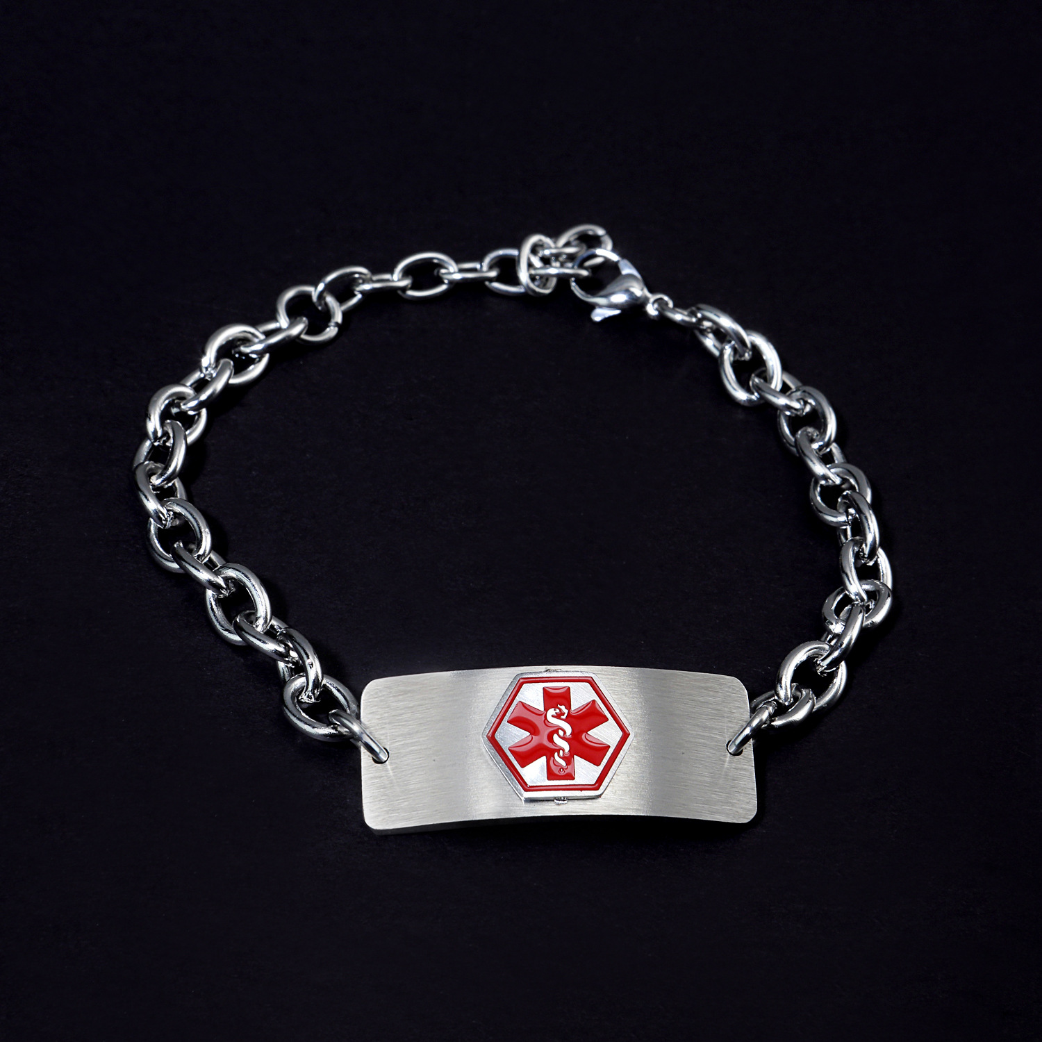 现货速卖通阿斯克勒庇俄斯之杖医学标志钛钢男士手链 工厂直销