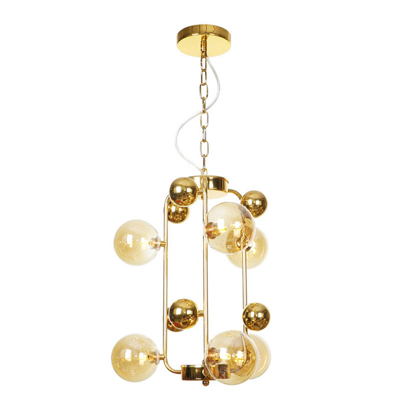 北欧后现代酒店卧室客房咖啡店设计感创意新颖客厅球笼多头吊灯具