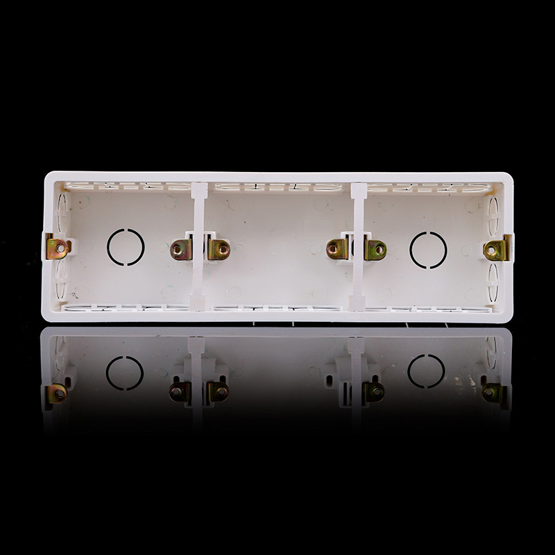 pvc三位接线盒86底盒开关插座底座暗装盒