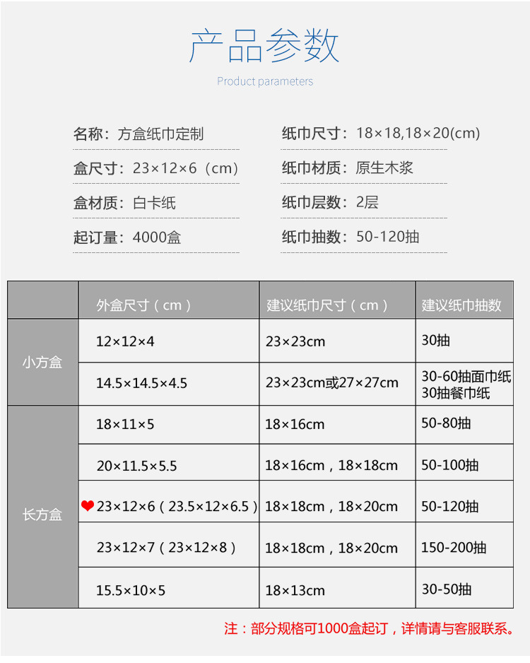可以产地河北保质期3年包装尺寸(cm)23*12*6型号23126纸巾尺寸(cm)18*