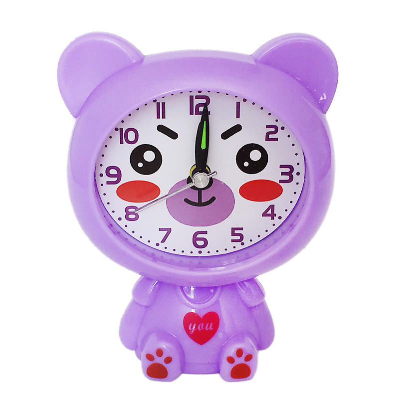 厂家批发 创意卡通闹钟 可爱塑料小熊儿童学生促销礼品闹钟 代发