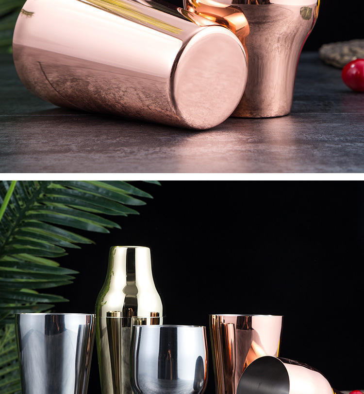 不锈钢摇酒器调酒器法式两节摇酒壶雪克壶调酒杯两段式摇酒器650