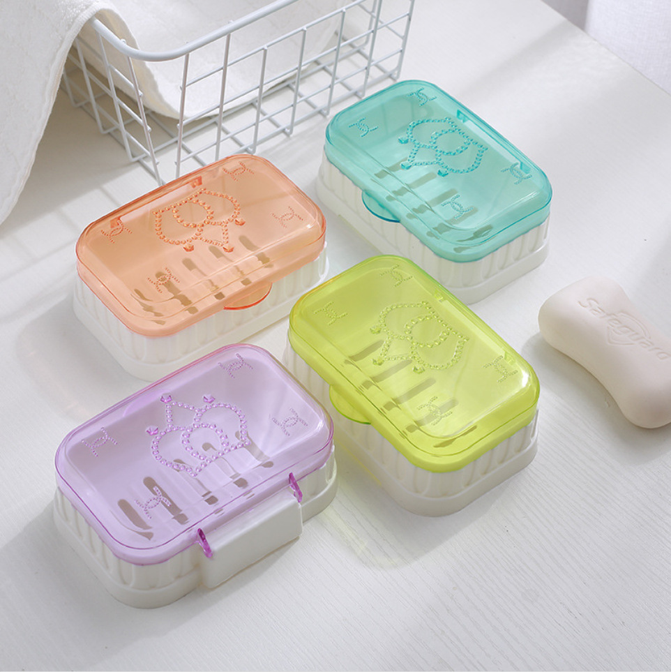 高档创意皇冠肥皂盒香皂盒 加厚带盖沥水香皂盒浴室肥皂架批发