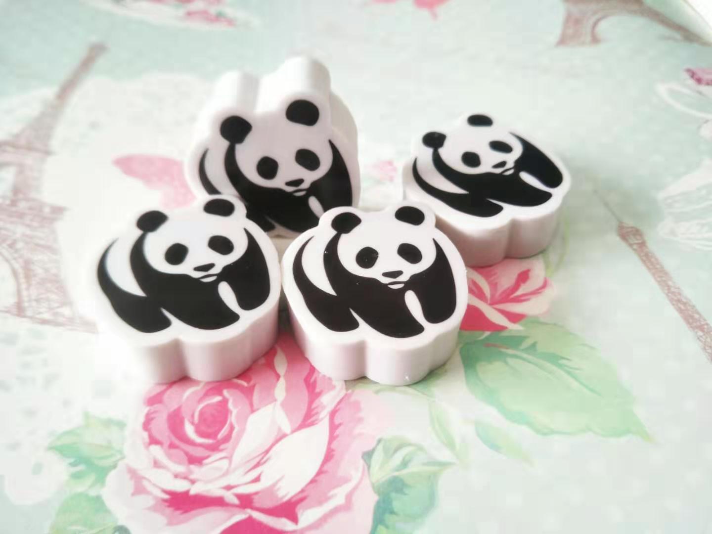 大熊猫丝印橡皮檫 tpr材质 卡通橡皮定制 实体工厂