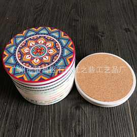 厂家定 制吸水陶瓷杯垫 圆形方形陶瓷杯垫 创意锅垫 LOGO生产批发