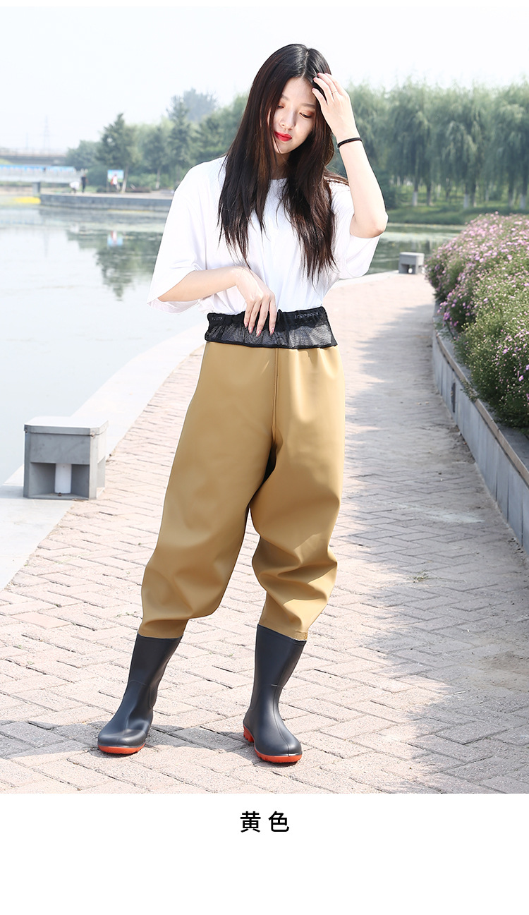 厂家直供加厚半身齐腰下水裤尼龙防水户外捕鱼下水裤钓鱼裤批发