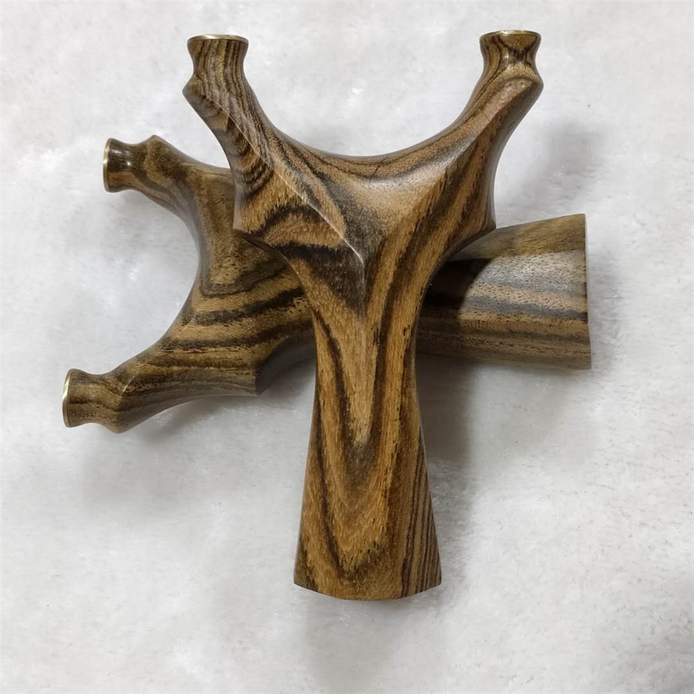 反曲黄金檀铜头天罡弹弓手工实木虎斑檀木七楞天罡飞虎锁凤弹弓