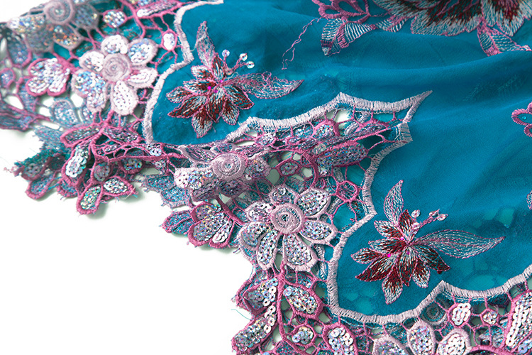 2019新品春装重工亮片刺绣 艳丽的色彩桑蚕丝真丝无袖连衣裙a0377