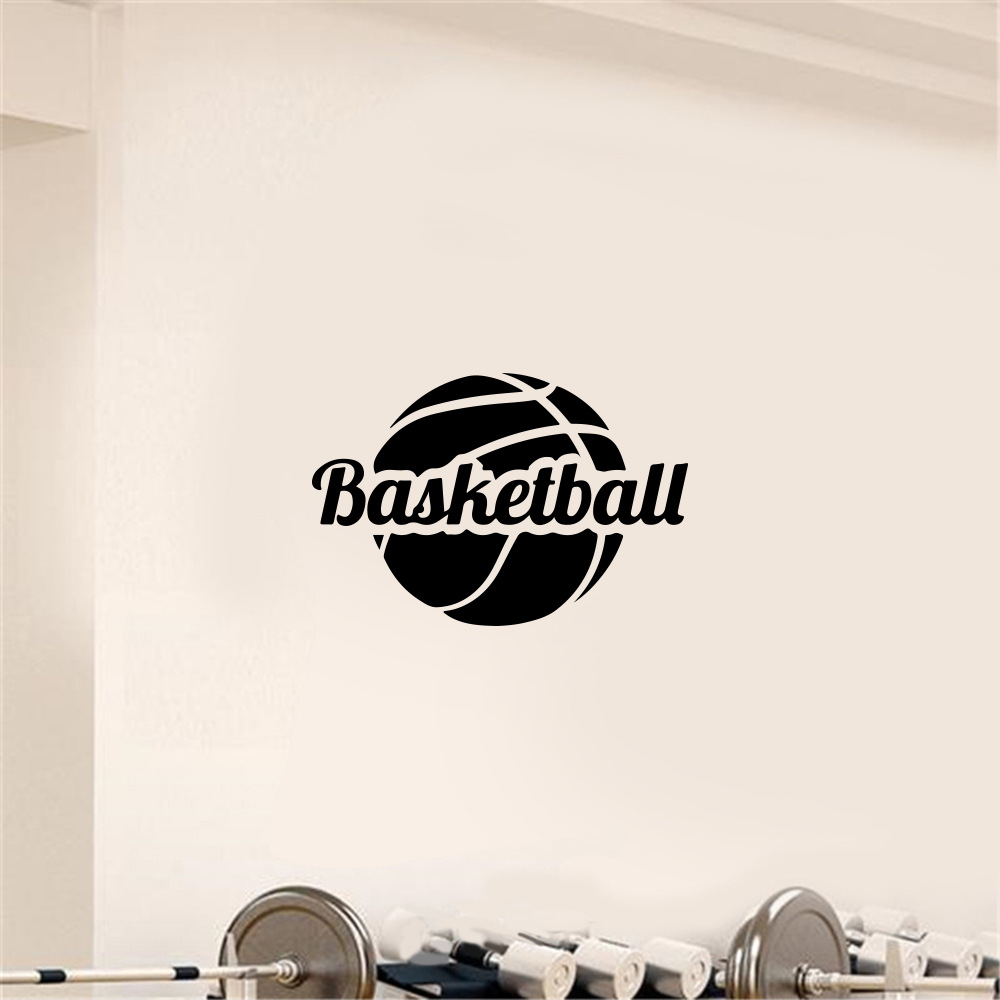 篮球英文一代精雕可移除墙贴健身房卧室沙发背景墙定制批发js044