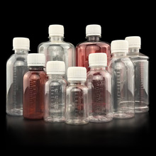 50 100 200 500ml小口透明塑料分装液体样品瓶 聚酯取样瓶带刻度