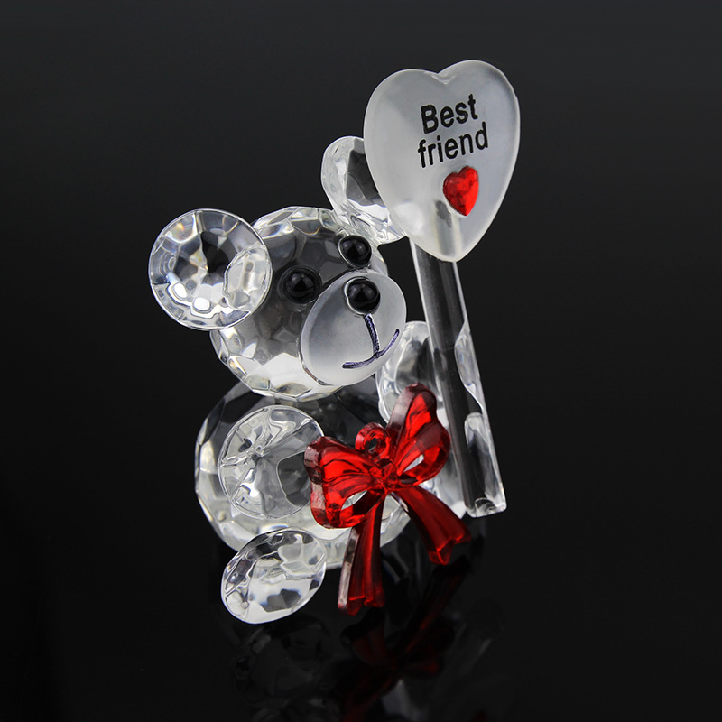 批发汽车饰品水晶熊摆件生日车内装饰小熊情侣情人节礼物
