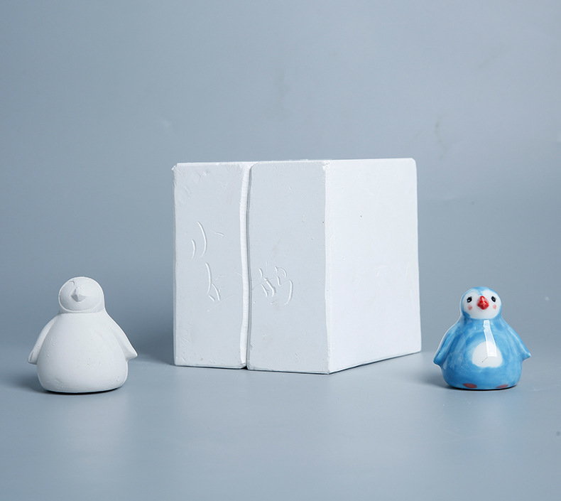 陶艺石膏模具 超q可爱小企鹅石膏注浆模石膏景德镇倒浆模子工具