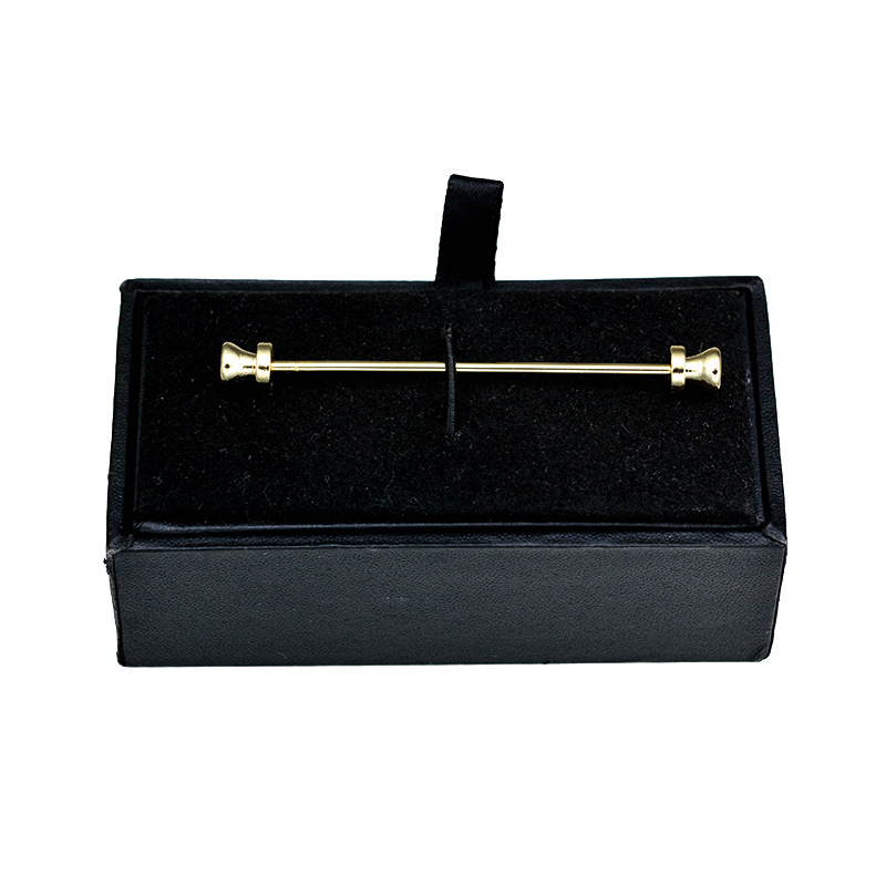 2019新款 欧美男士领针领扣 法式衬衫领带针简约一字螺纹别针扣