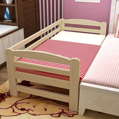 床边床加宽实木床松木床床架加宽床加长床板儿童定制床拼接床可