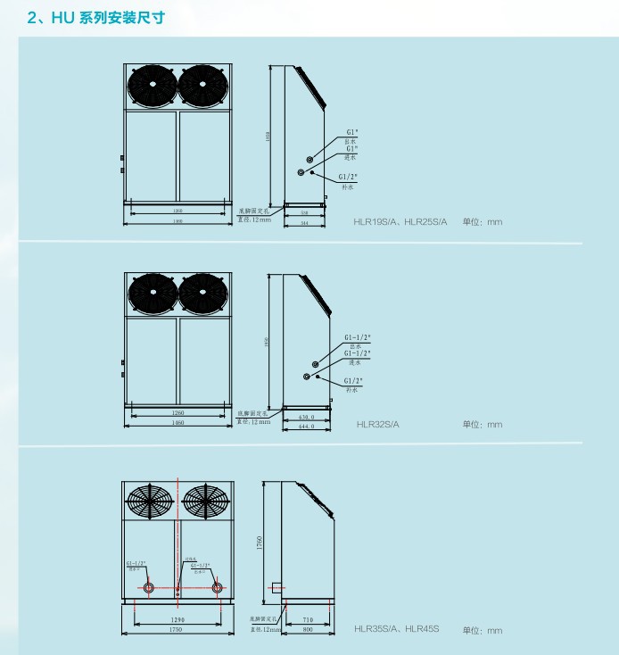 格力中央空调户式水机hlr19s hlr45s/a家用商用风冷式冷热水机组