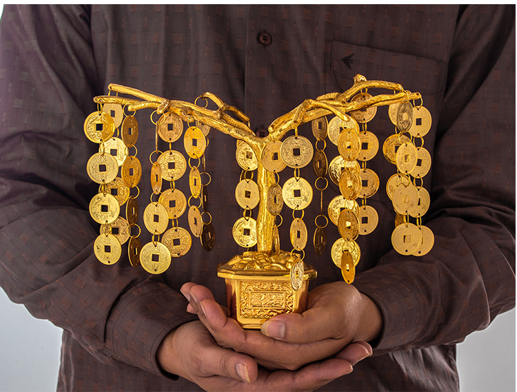 时尚家居全铜镀金24k金摇钱树摆件 家居工艺品装饰品批发