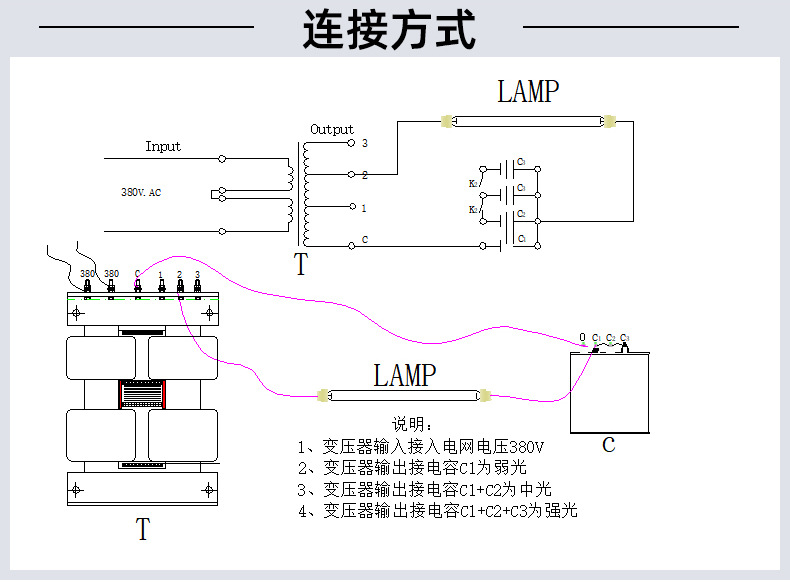 工厂纯铜线uv变压器 镓灯汞灯变压器 固化uv灯管专用自耦变压器