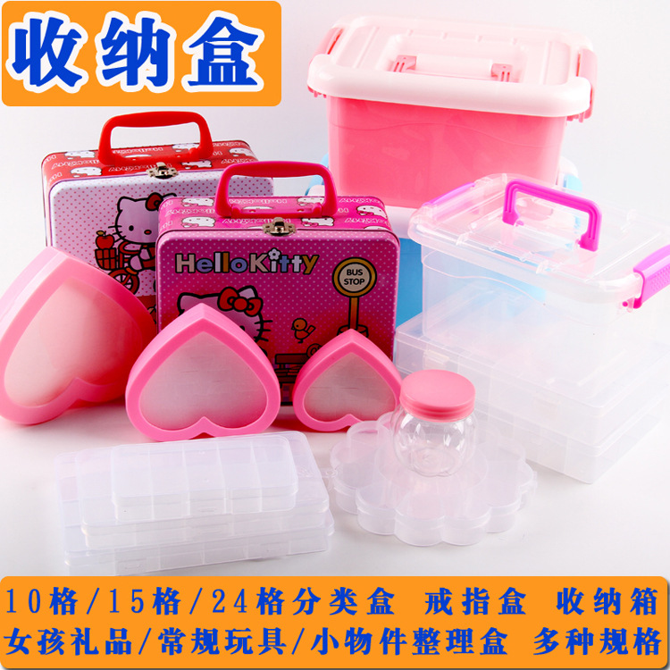 Wholesale Pp Storage Box Beaded Box Ornament Organizing Box 10 Grid 15 Grid 24 Grid Transparent Box Square Bucket