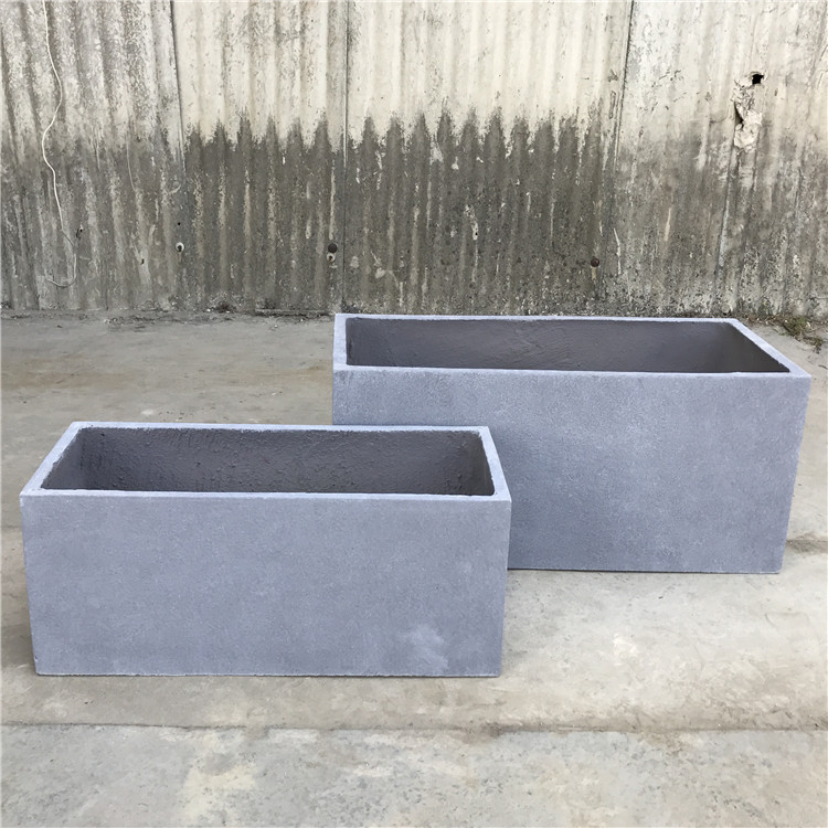 简约四方水泥龟背叶花盆户外美陈组合庭院花槽样板间微景观摆件