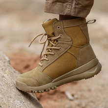 跨境户外高帮战术靴男 登山靴沙漠防滑徒步靴 迷彩战术鞋一件代发