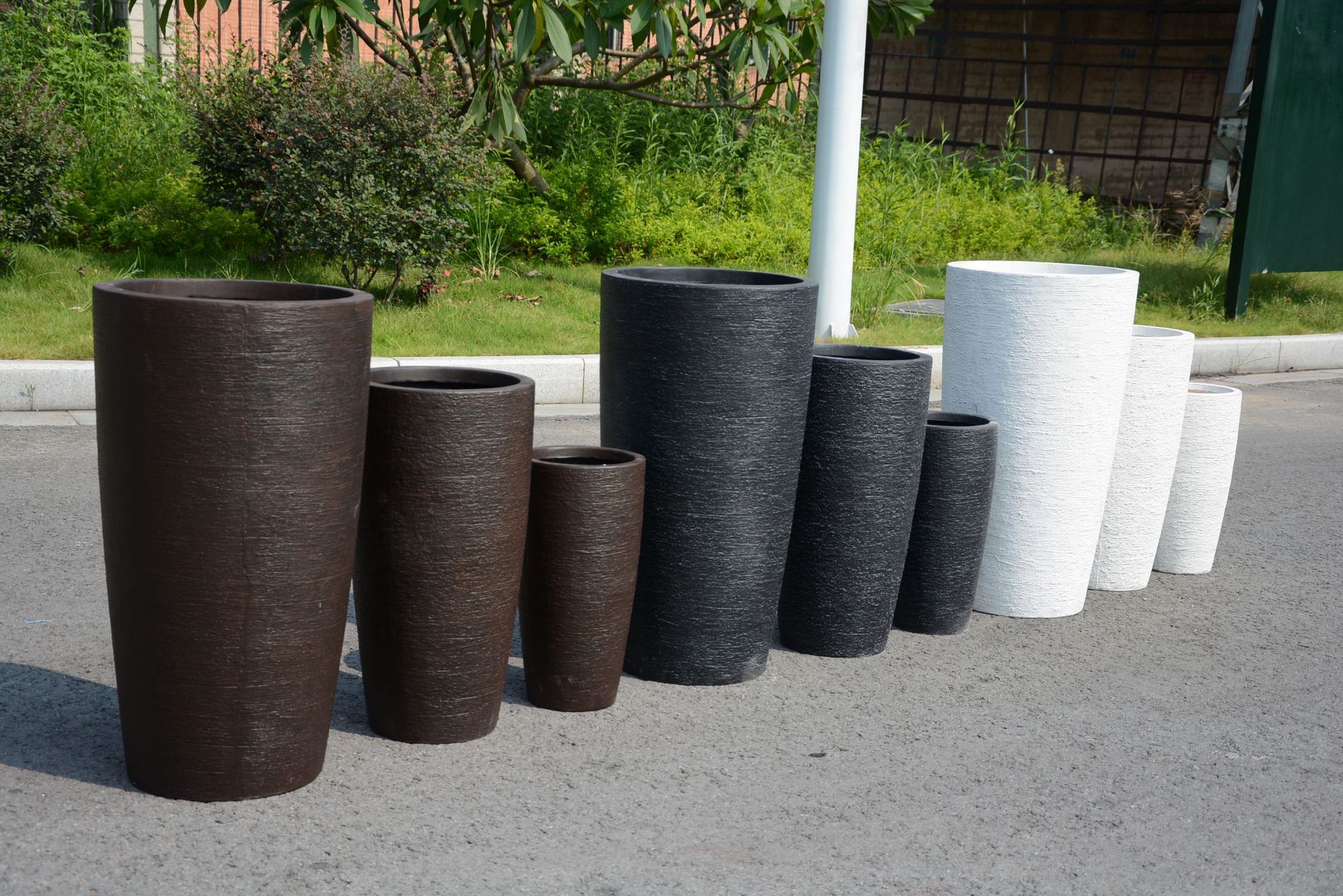 外贸热销水泥圆形花盆中东酒店别墅园艺种植大号坐地花盆新品上市