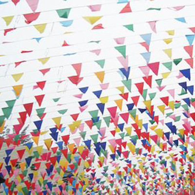 活动庆典用品三角旗三角形彩色串旗彩旗长条拉幅红旗布条挂旗10条