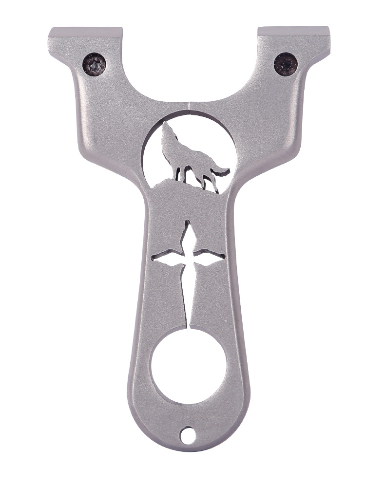 越南十字狼地图弹弓跨境小弓门不锈钢线切定制地图弹弓快压免绑弓