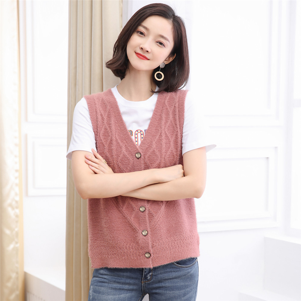 马甲外套女早秋新款2019女装短款针织开衫韩版宽松马夹春秋百搭潮