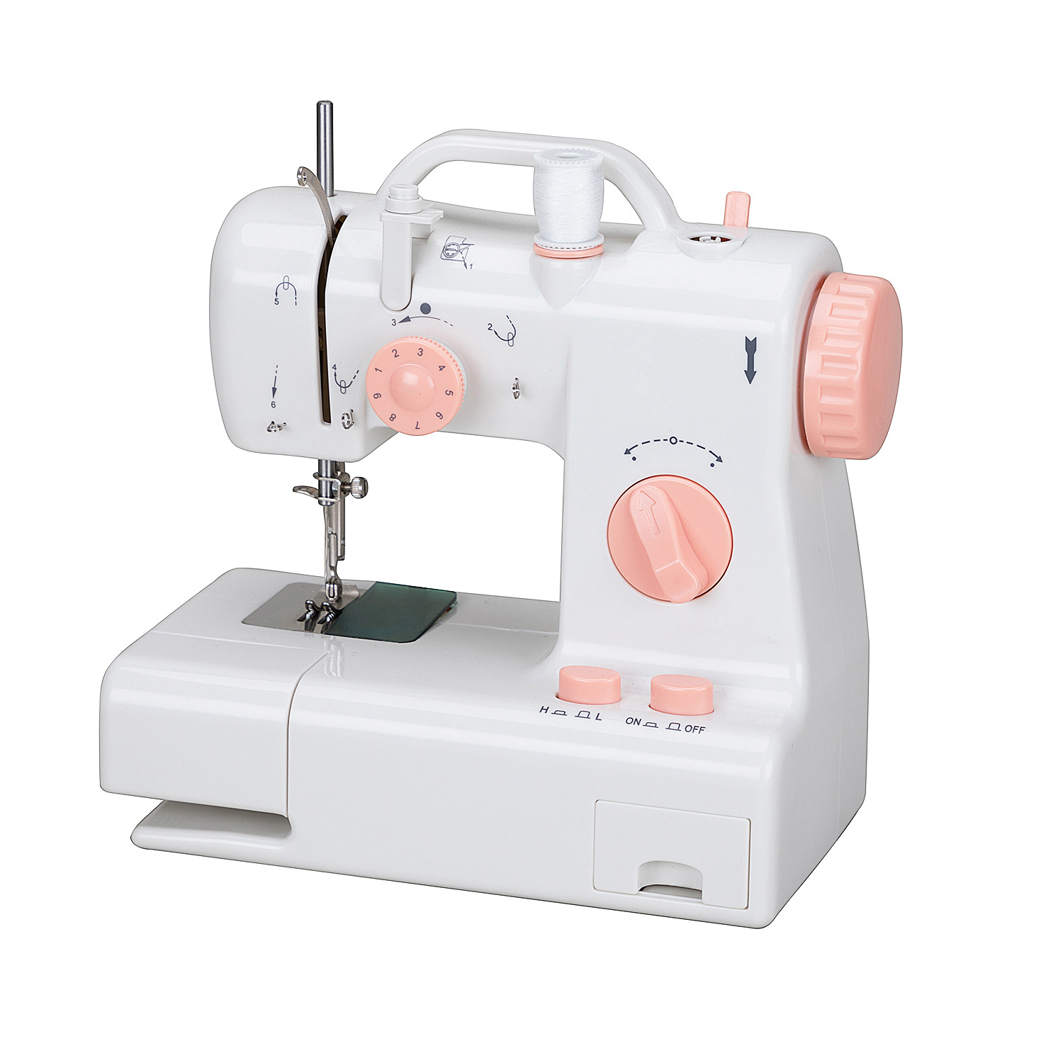 318 Cross-Border Selection Household Sewing Machine Mini Portable with Handle Sewing Machine for Thick Fabric