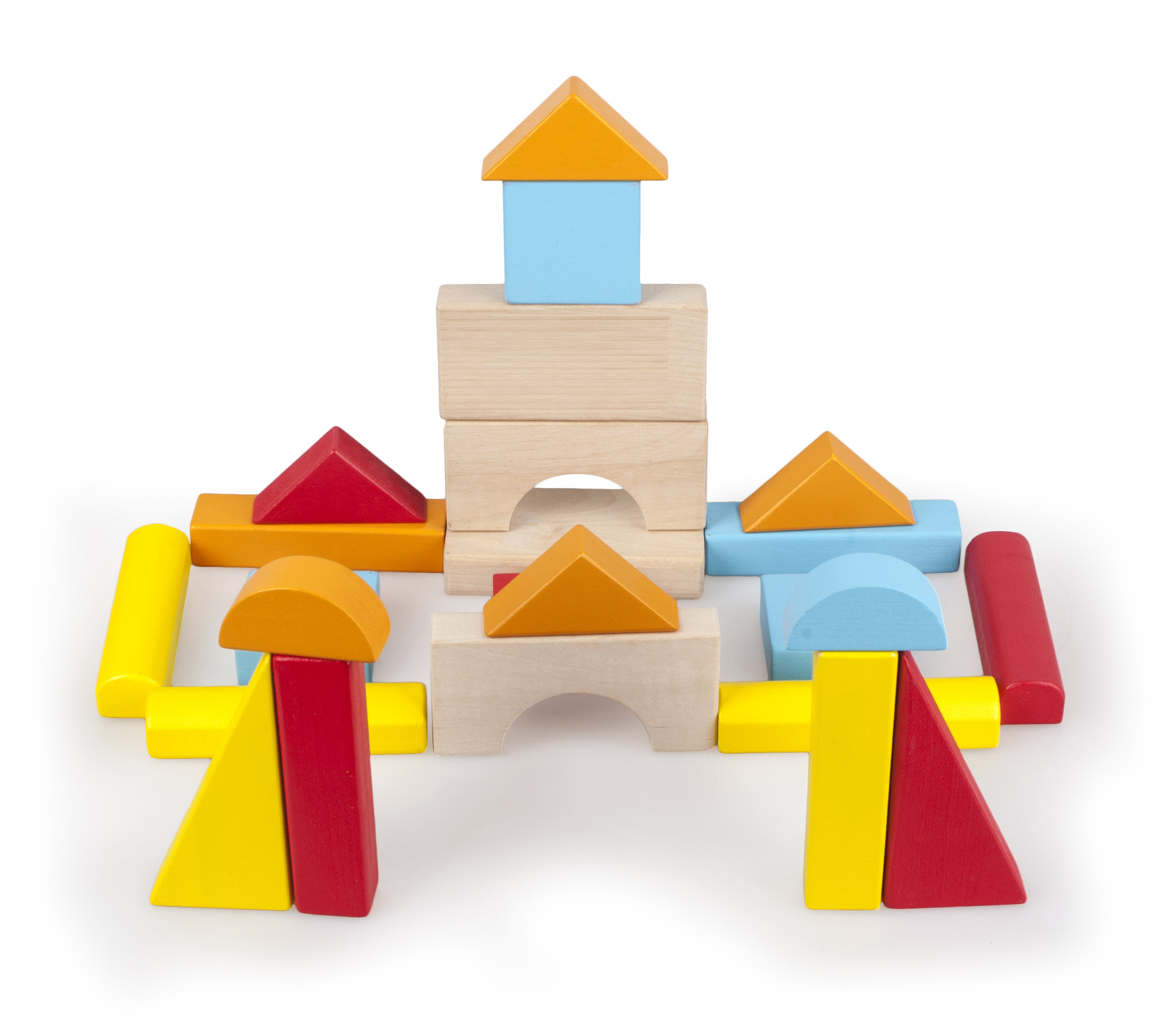 儿童木制多功能多彩手推积木车 学步车 宝宝智力启蒙早教益智玩具