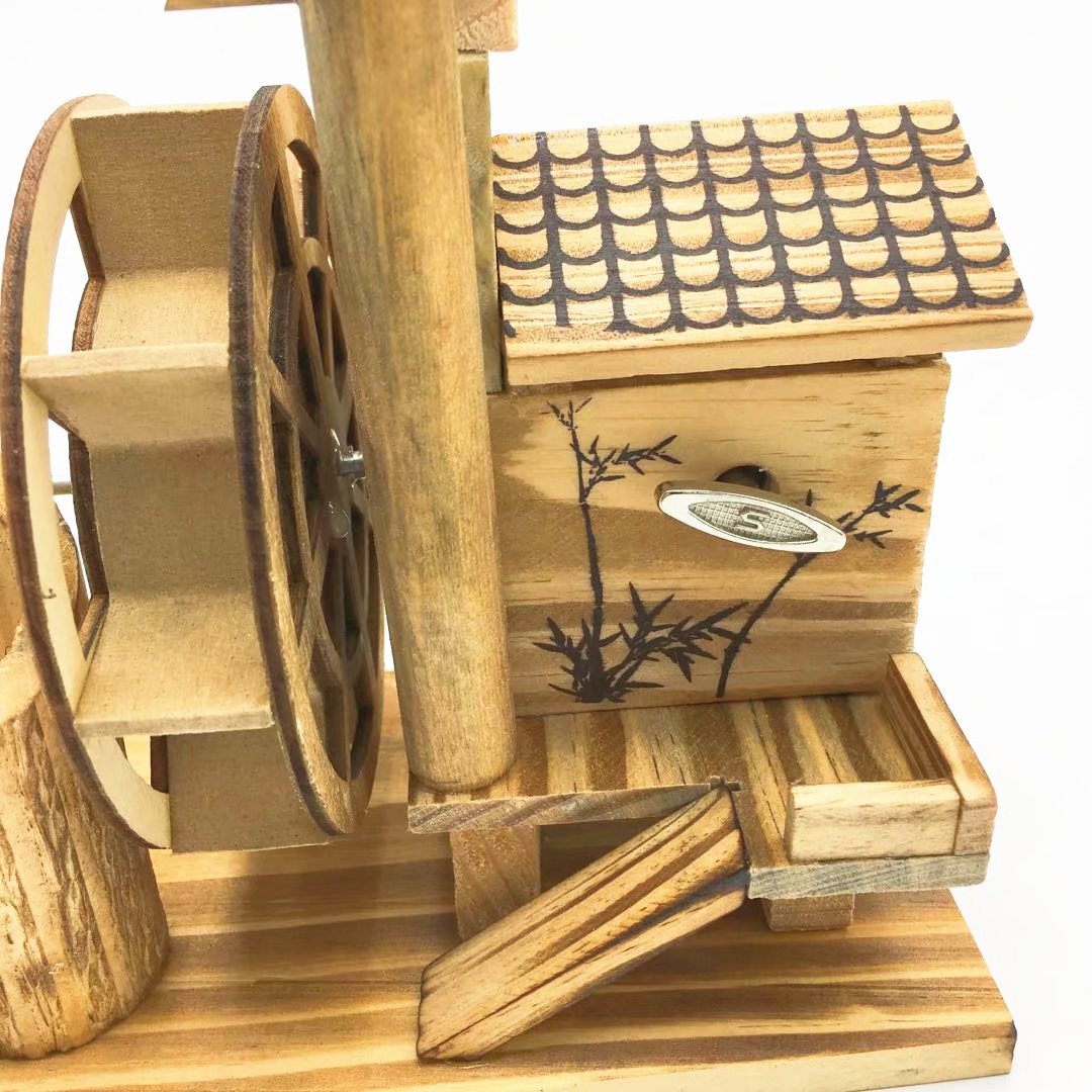 厂家批发木质工艺品双轮音乐水车儿童玩具家居摆件景区热卖