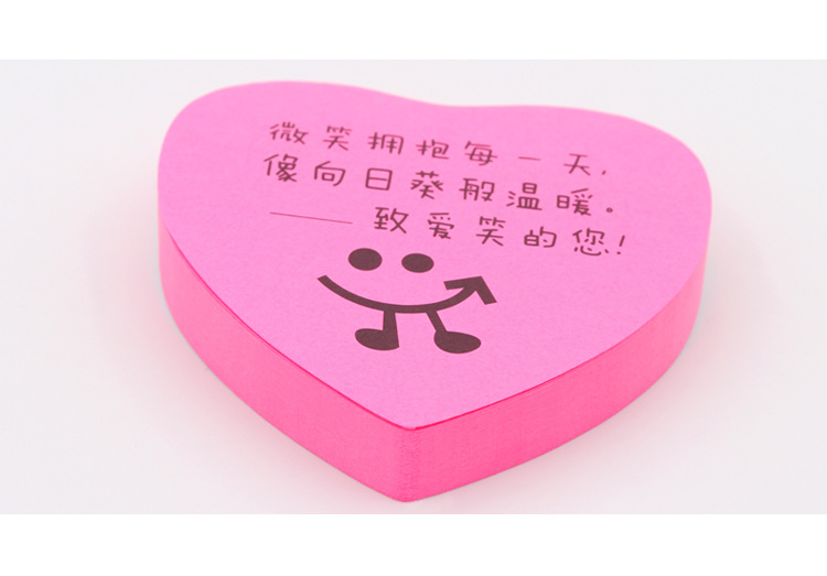 厂家批发心型彩色便利贴异形留言便签纸卡通便利贴好评外卖便利贴