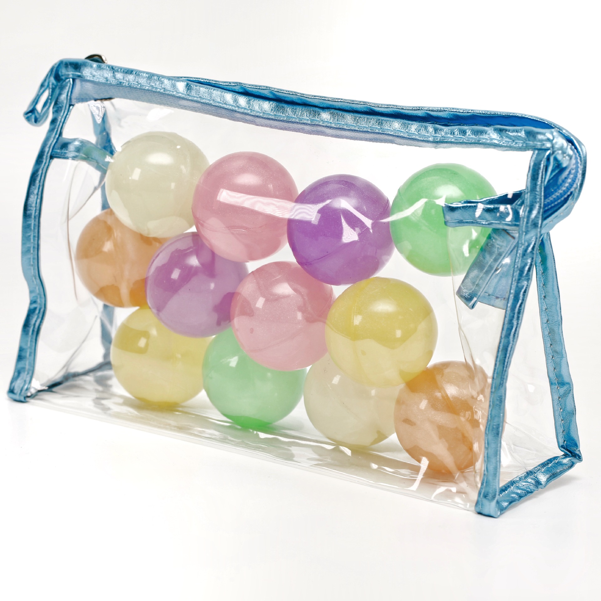 45mm马卡龙色弹力球 韩国时尚透明防水袋12个套装 袋上可加印logo