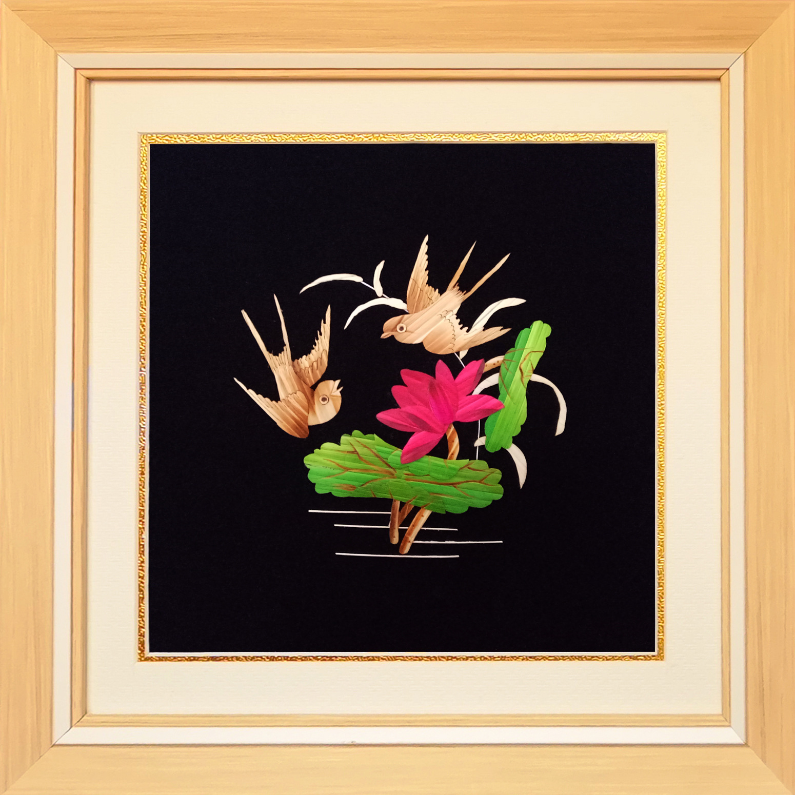 民间手工艺术品 麦秸秆麦草芦苇烫画 【双飞】旅游摆挂画装饰批发