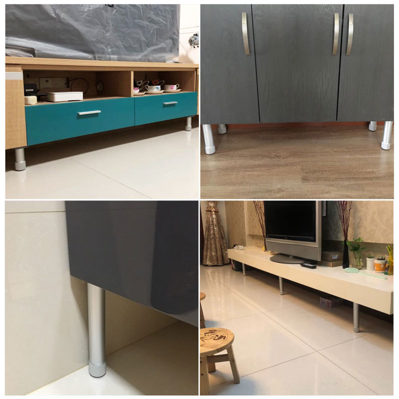 铝合金圆形柜脚可调橱柜脚茶几支撑脚床脚吧台浴室柜腿沙发家具脚