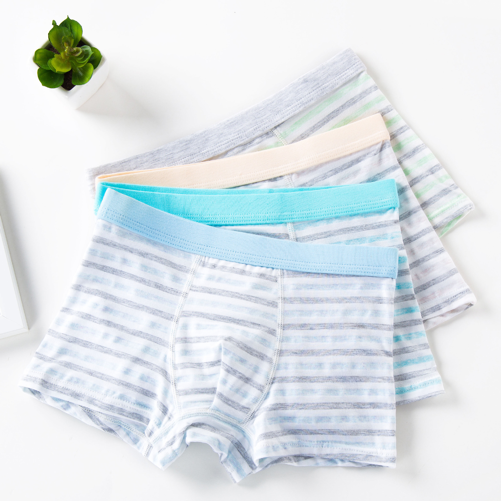 男童内裤 盒装a类儿童内裤青少年学生平角短裤中大童四角内裤批发